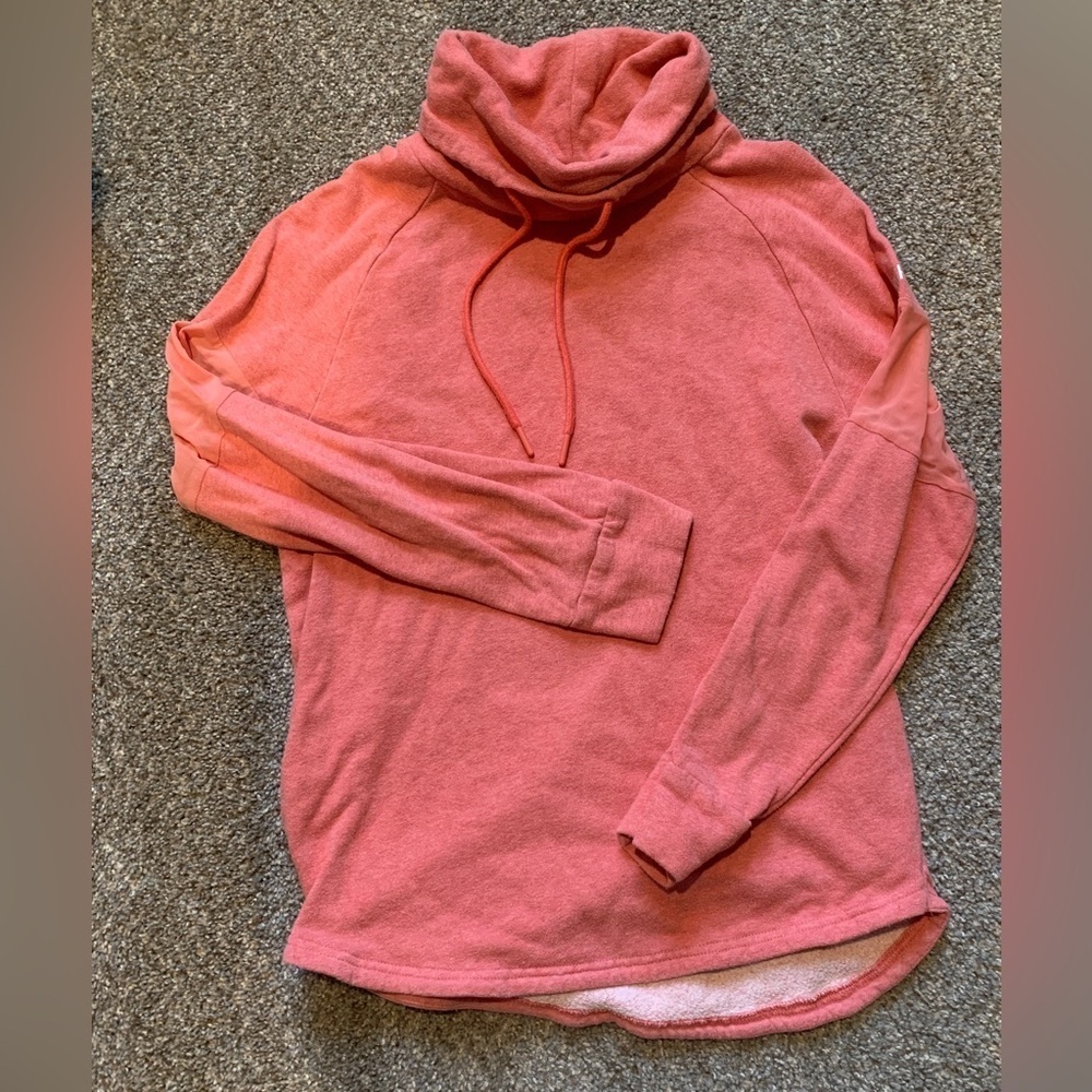 Gymshark Pink Marl Cowl Neck Hoodie with Mesh Details on Sleeve Size XS